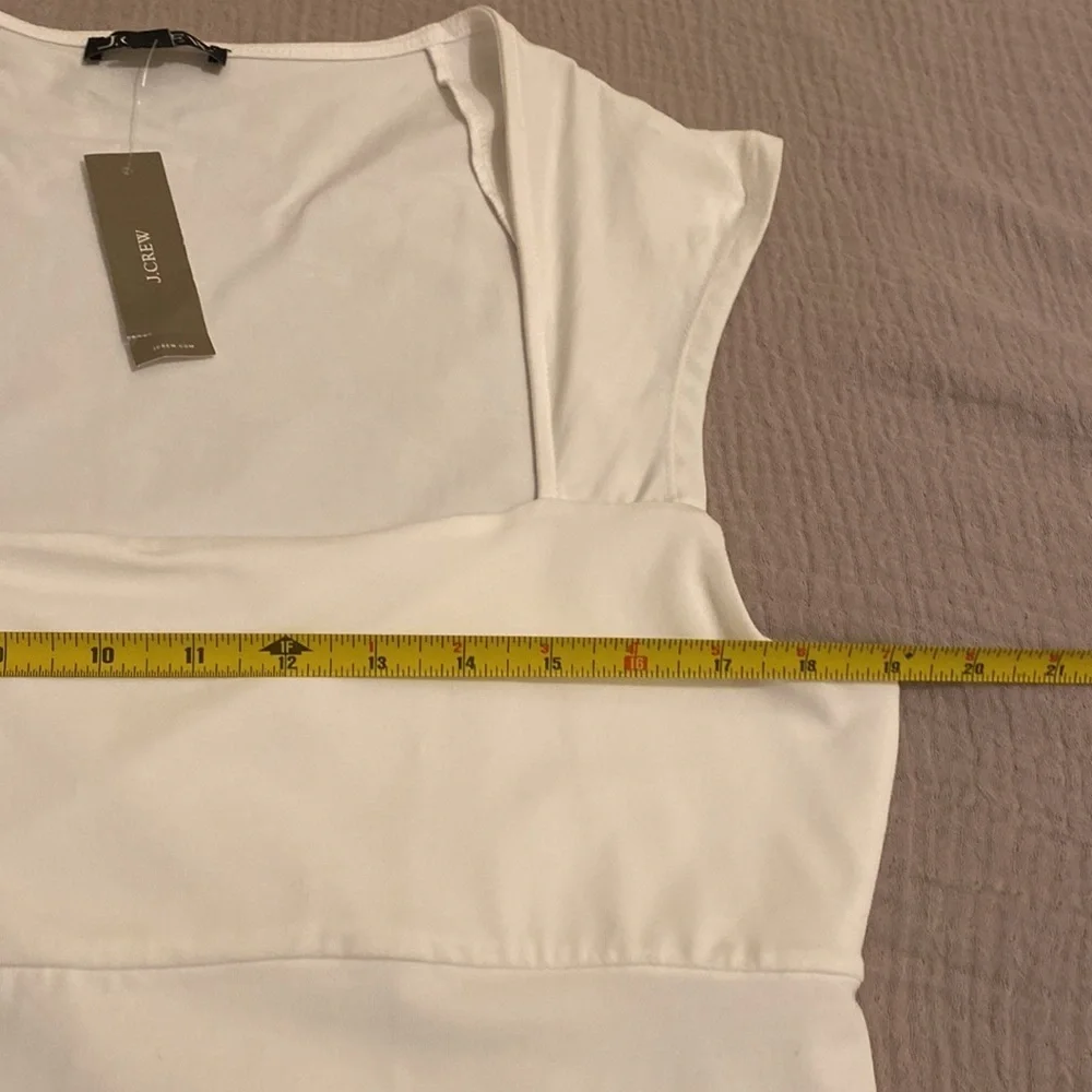 J. Crew Squareneck cap-sleeve top in stretch cotton blend Style CA528 . New. XL
